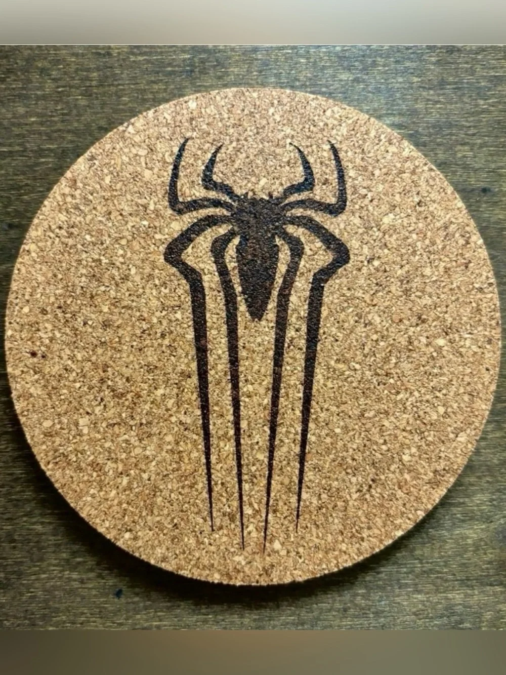 Spider-Man Cinematic Logos Laser Engraved Cork Coasters Lot of 3